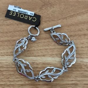 NWT Carolee leaf rhinestones bracelet